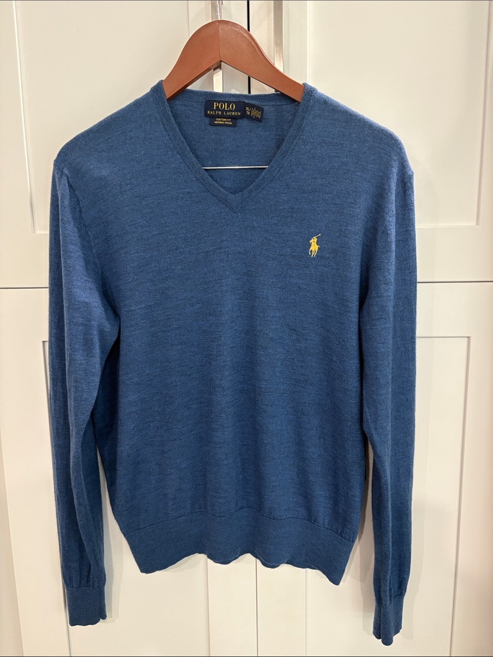Polo by Ralph Lauren Men's Blue V-Neck Sweater